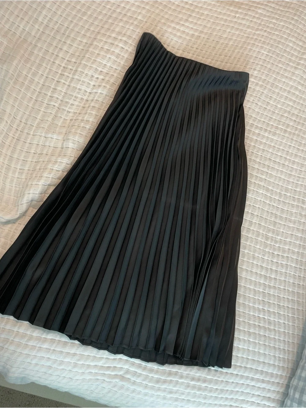 J. Crew Black Pleated Midi Skirt